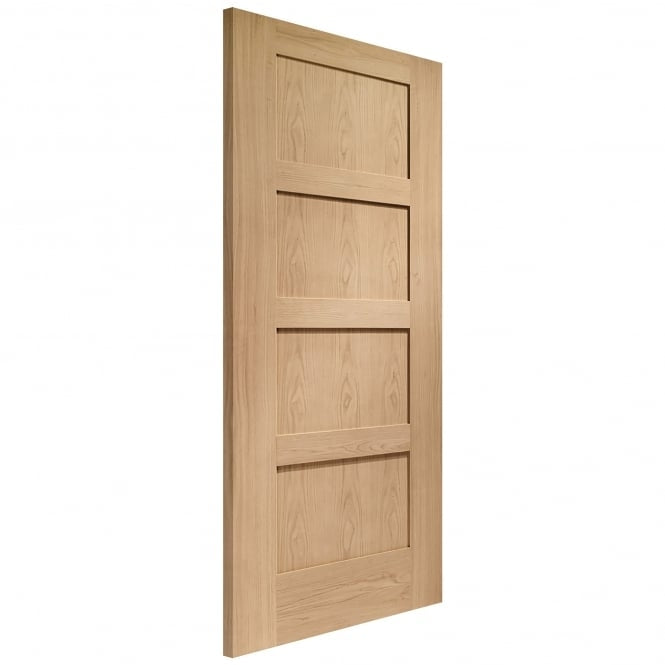 Image for XL Joinery Shaker 4 Panel Pre-Finished Internal Oak Door