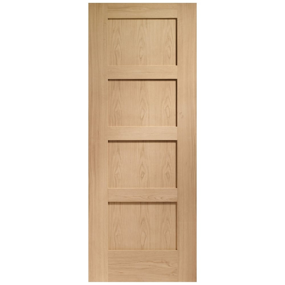 Image for XL Joinery Shaker 4 Panel Pre-Finished Internal Oak Door