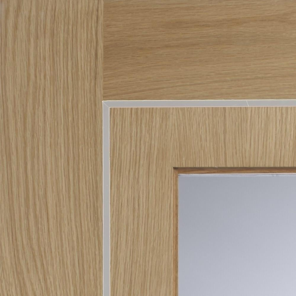 Image for XL Joinery Varese Pre-Finished Internal Oak Door with Clear Glass