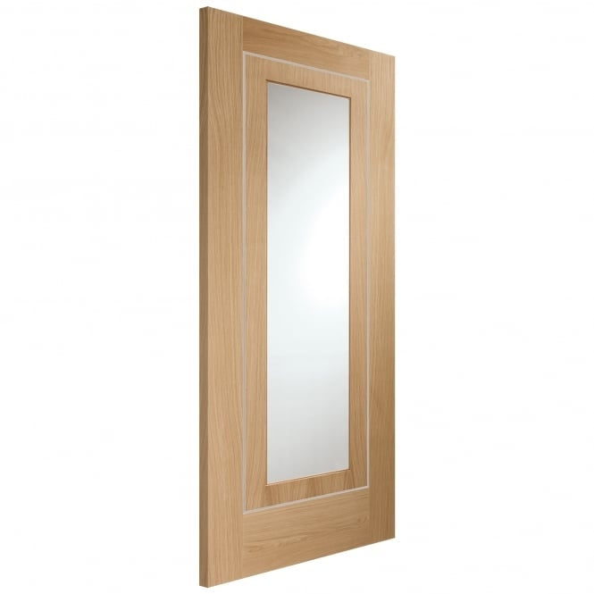 Image for XL Joinery Varese Pre-Finished Internal Oak Door with Clear Glass