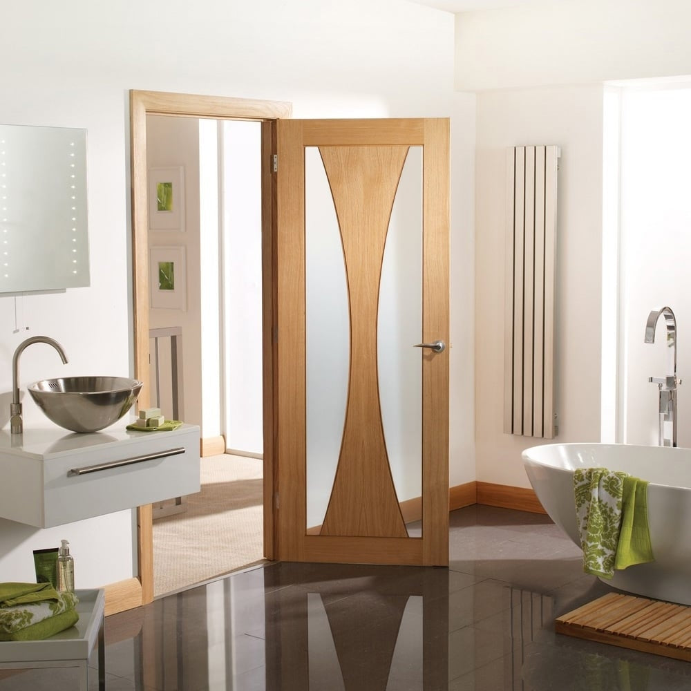 Image for XL Joinery Verona Pre-Finished Internal Oak Door with Clear Glass