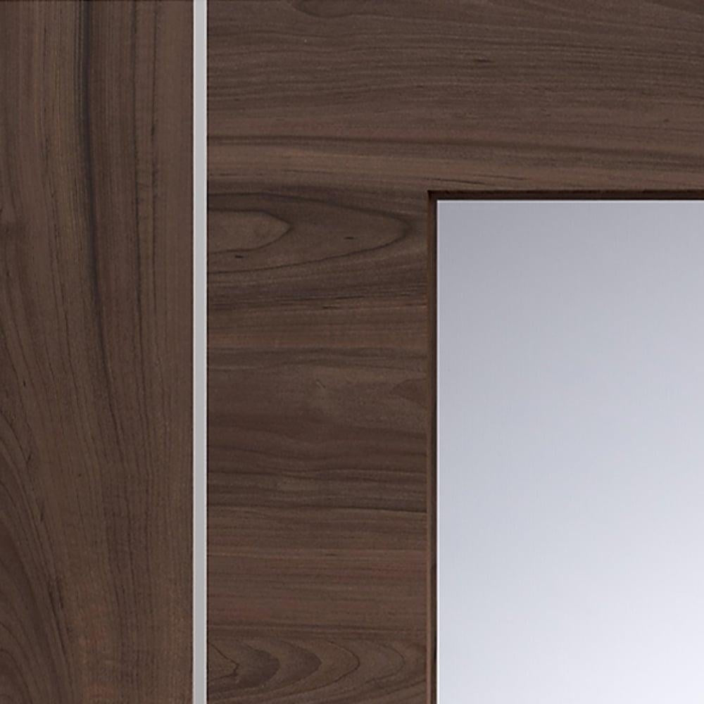 Image for XL Joinery Forli Pre-Finished Internal Walnut Door with Clear Glass