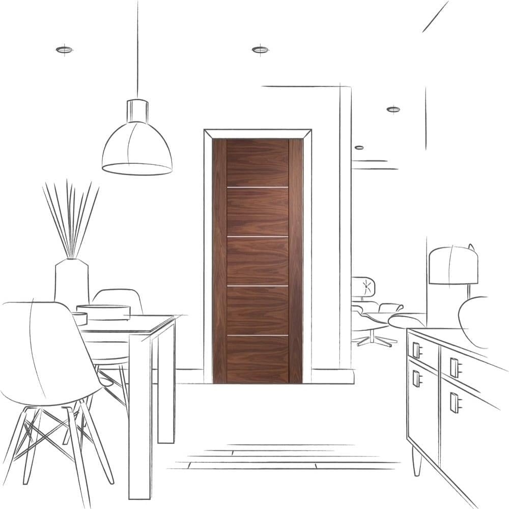 Image for XL Joinery Portici Pre-Finished Internal Walnut Door