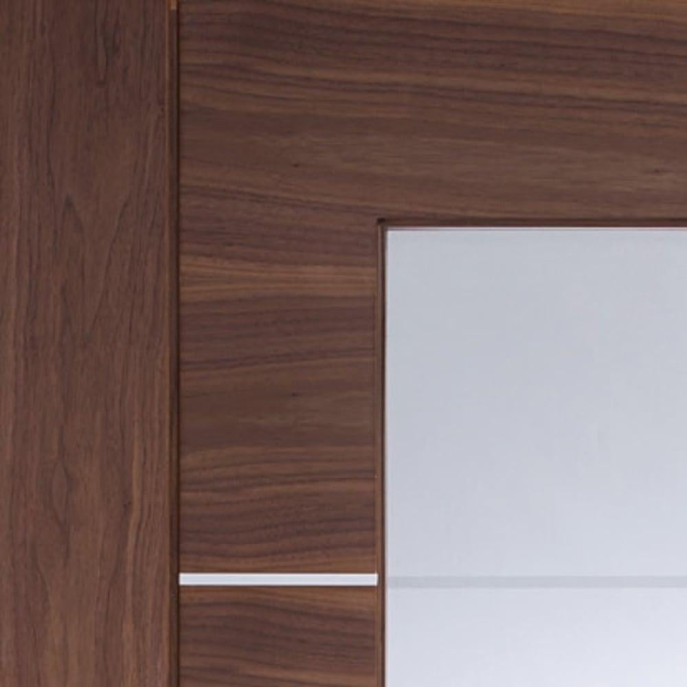 Image for XL Joinery Portici Pre-Finished Internal Walnut Door Clear Glass