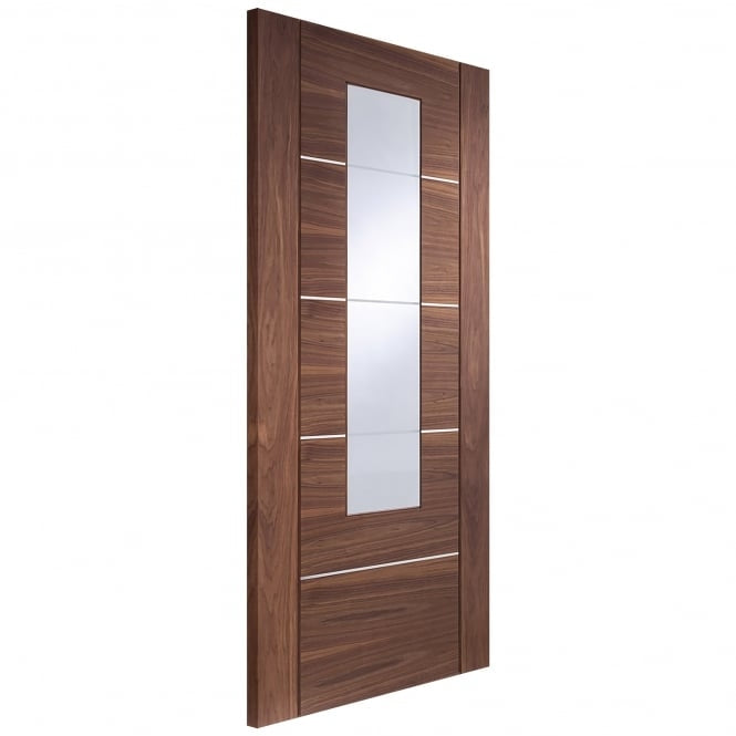 Image for XL Joinery Portici Pre-Finished Internal Walnut Door Clear Glass