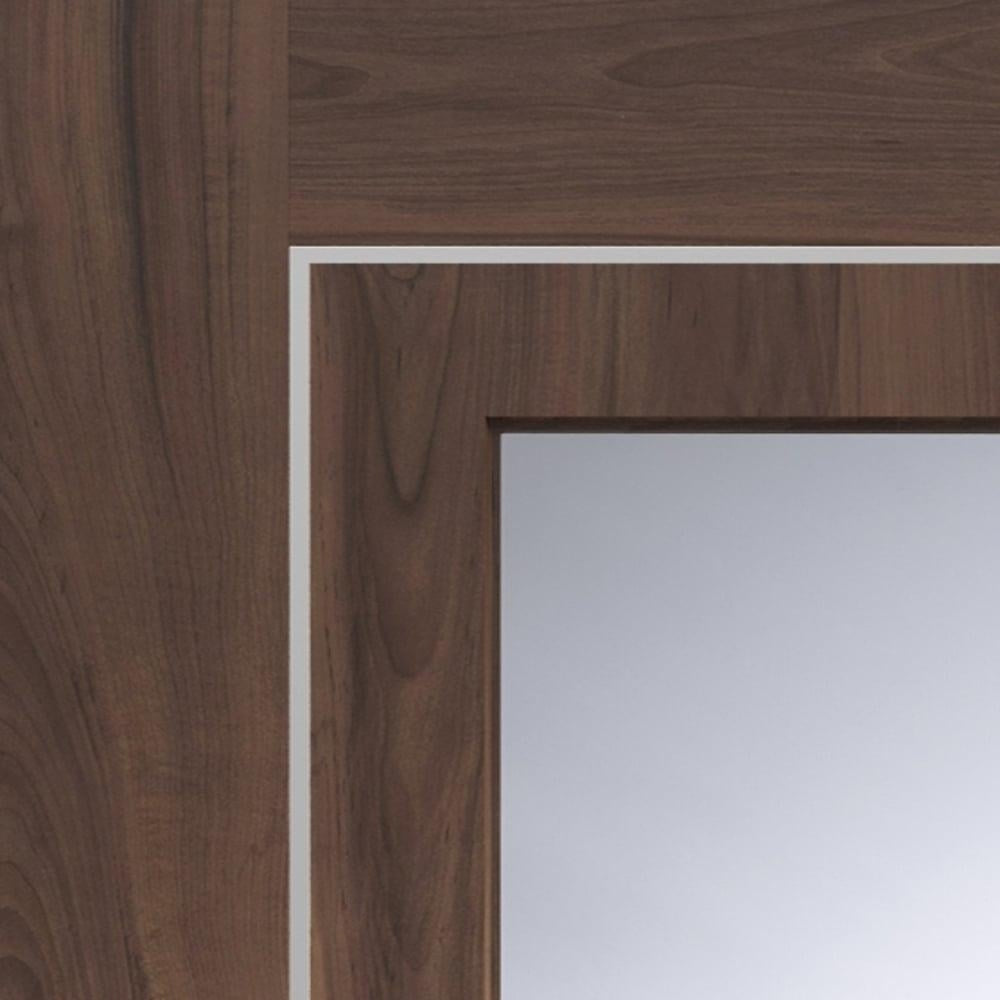 Image for XL Joinery Varese Pre-Finished Internal Walnut Door with Clear Glass