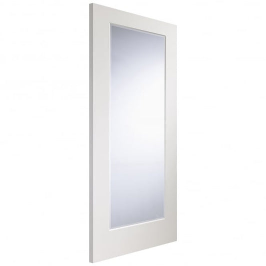 Image for XL Joinery Cesena Pre-Finished White Internal Door with Clear Bevelled Glass