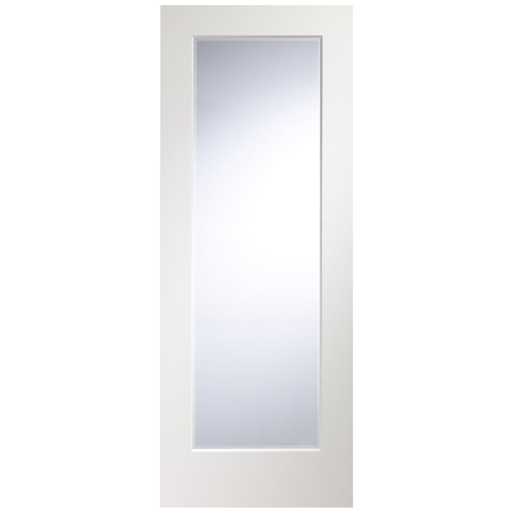 Image for XL Joinery Cesena Pre-Finished White Internal Door with Clear Bevelled Glass