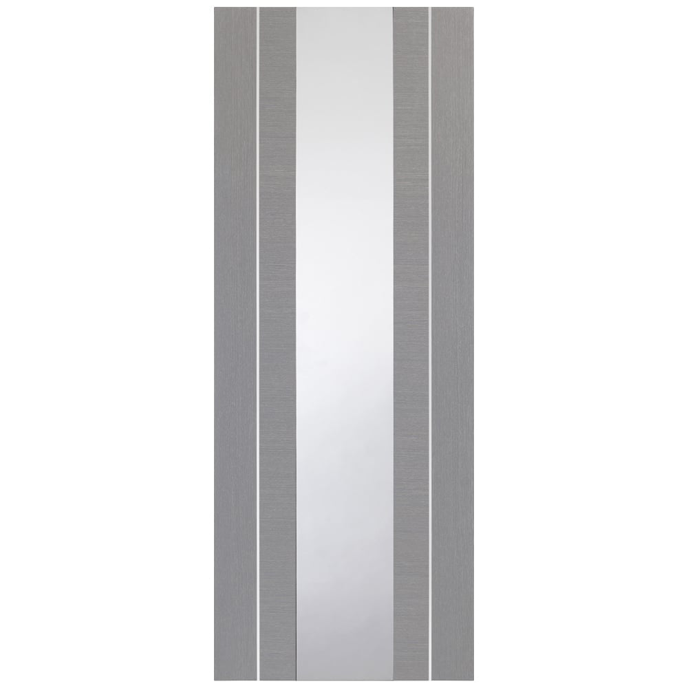 Image for XL Joinery Forli Pre-Finished Light Grey Door with Clear Glass