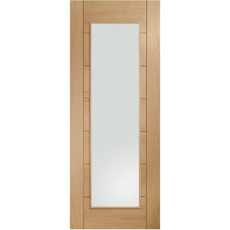 Image for XL Joinery Palermo Internal Oak Rebated Door Pair with Clear Glass 1981 x 1168 x 40mm (46")