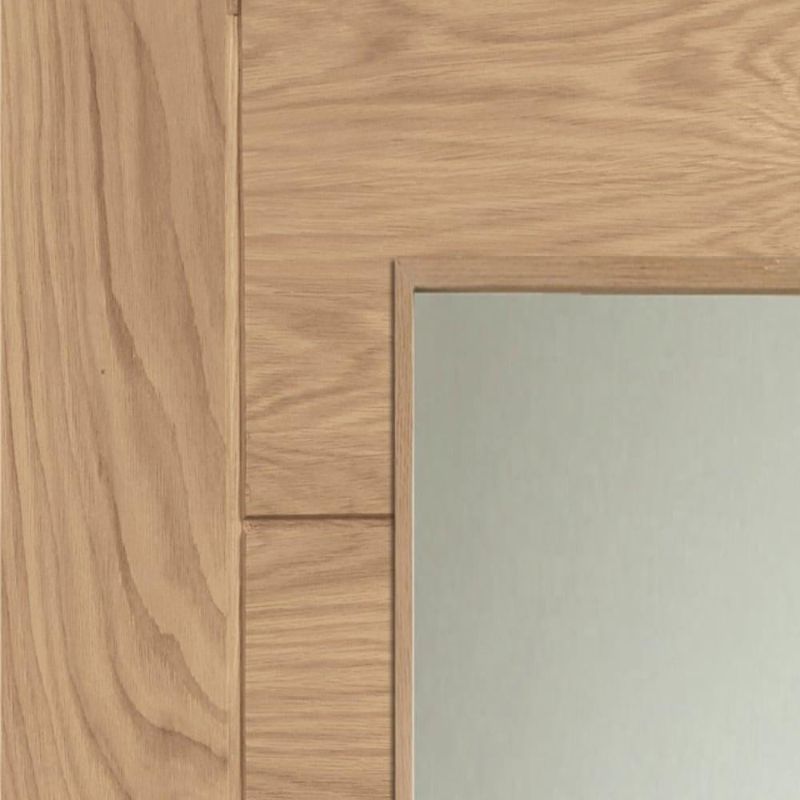 Image for XL Joinery Palermo Internal Oak Rebated Door Pair with Clear Glass 1981 x 1168 x 40mm (46")