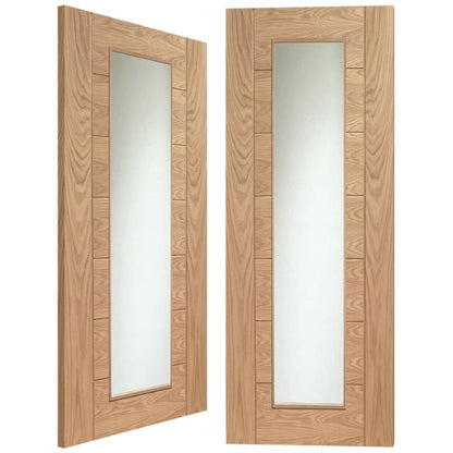 Image for XL Joinery Palermo Internal Oak Rebated Door Pair with Clear Glass 1981 x 1372 x 40mm (54")