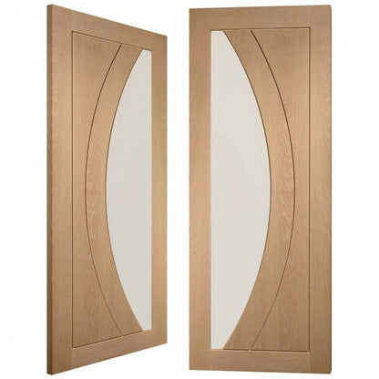 Image for XL Joinery Salerno Internal Oak Rebated Door Pair with Clear Glass