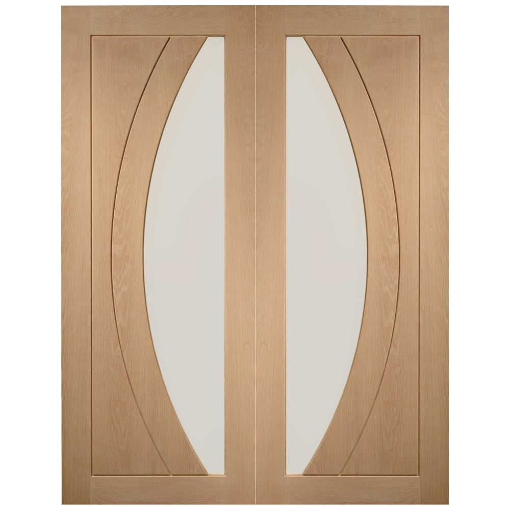 Image for XL Joinery Salerno Internal Oak Rebated Door Pair with Clear Glass