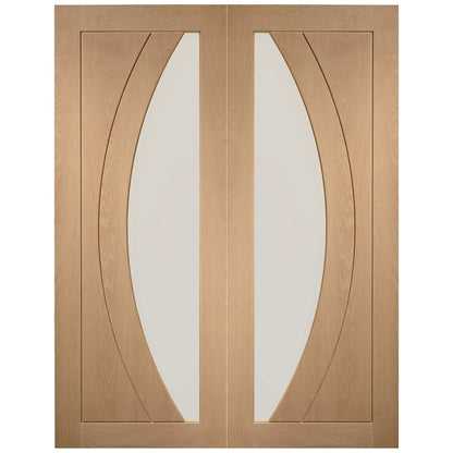 Image for XL Joinery Salerno Internal Oak Rebated Door Pair with Clear Glass