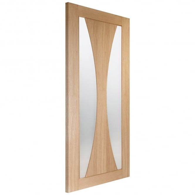 Image Of XL Joinery Verona Internal Oak Door with Obscure Glass