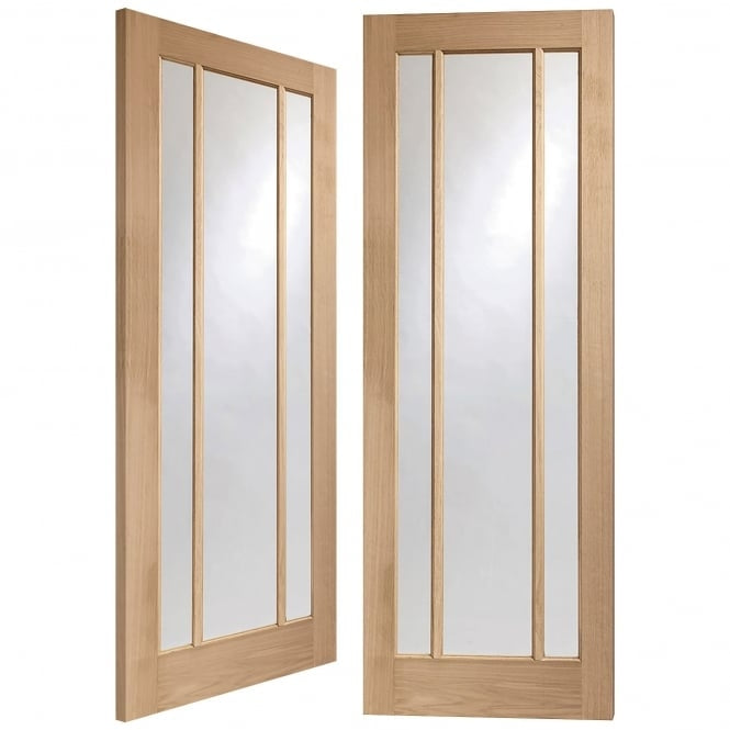 Image for XL Joinery Worcester Internal Oak Rebated Door Pair with Clear Glass