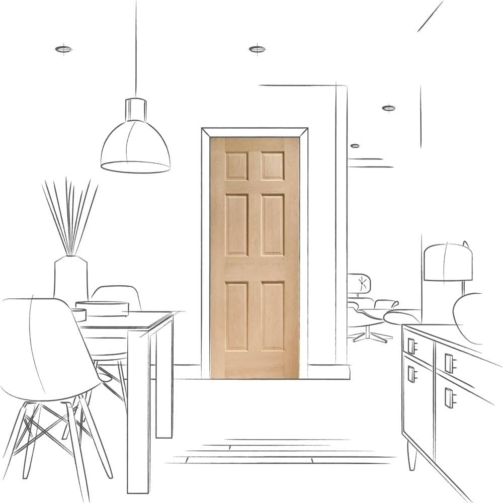 Image for XL Joinery Colonial 6 Panel Internal Oak Door