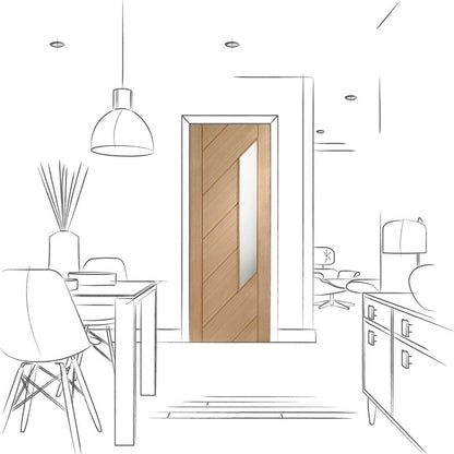 Image for XL Joinery Monza Internal Oak Door with Obscure Glass