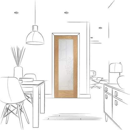 Image for XL Joinery Pattern 10 Internal Oak Door with Clear Glass