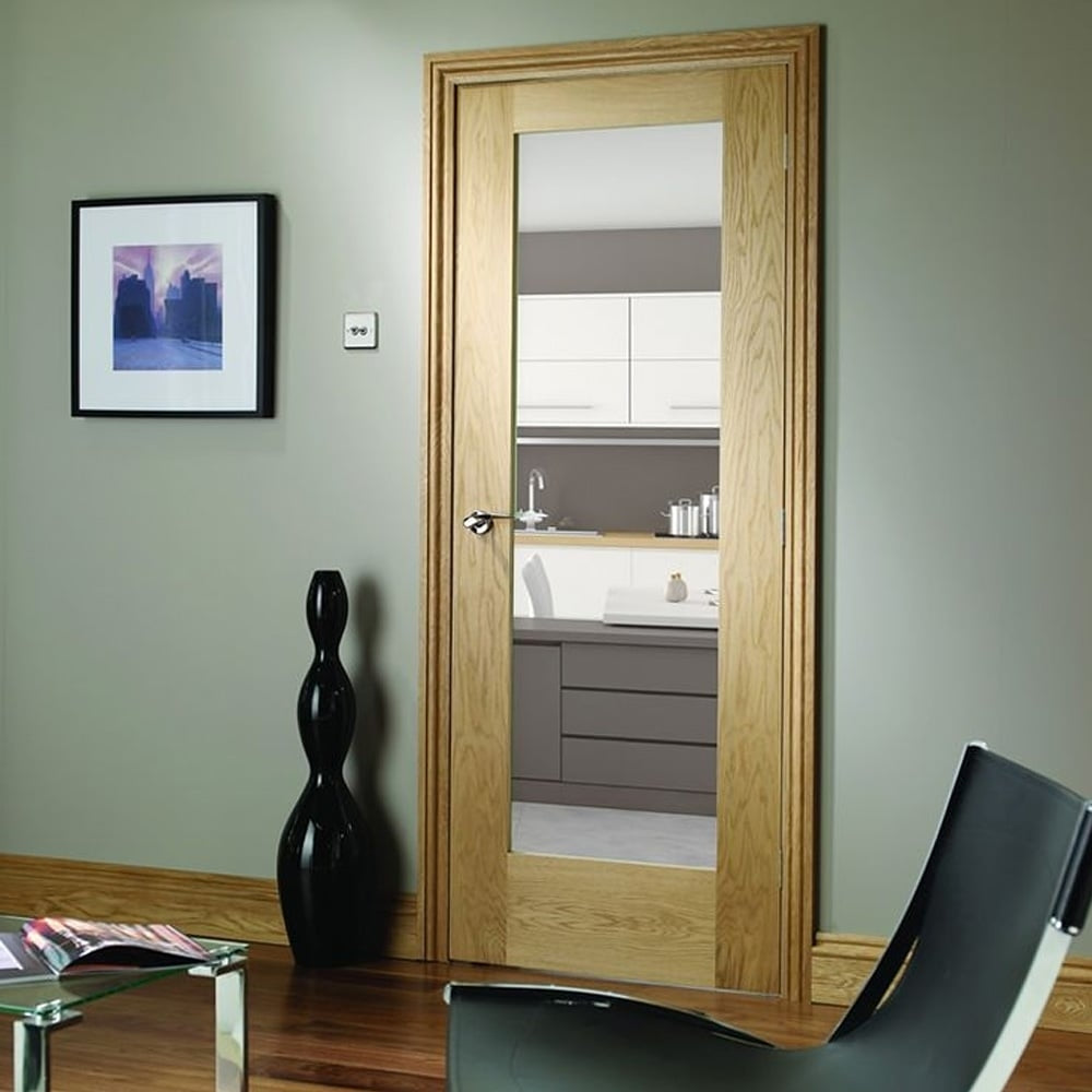 Image for XL Joinery Pattern 10 Internal Oak Door with Clear Glass