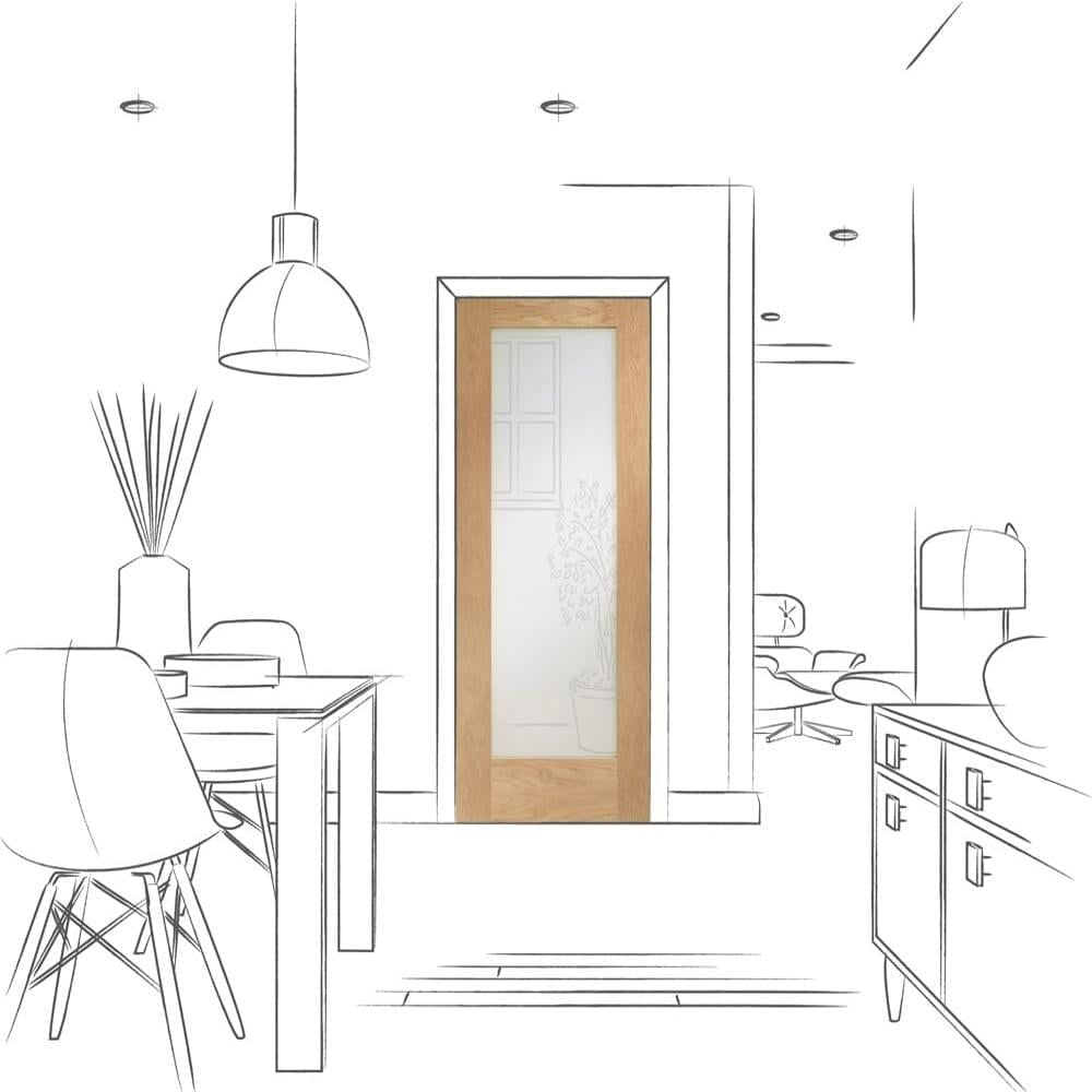 Image for XL Joinery Pattern 10 Internal Oak Fire Door with Clear Glass