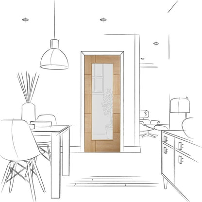 Image for XL Joinery Ravenna Internal Oak Door with Clear Glass