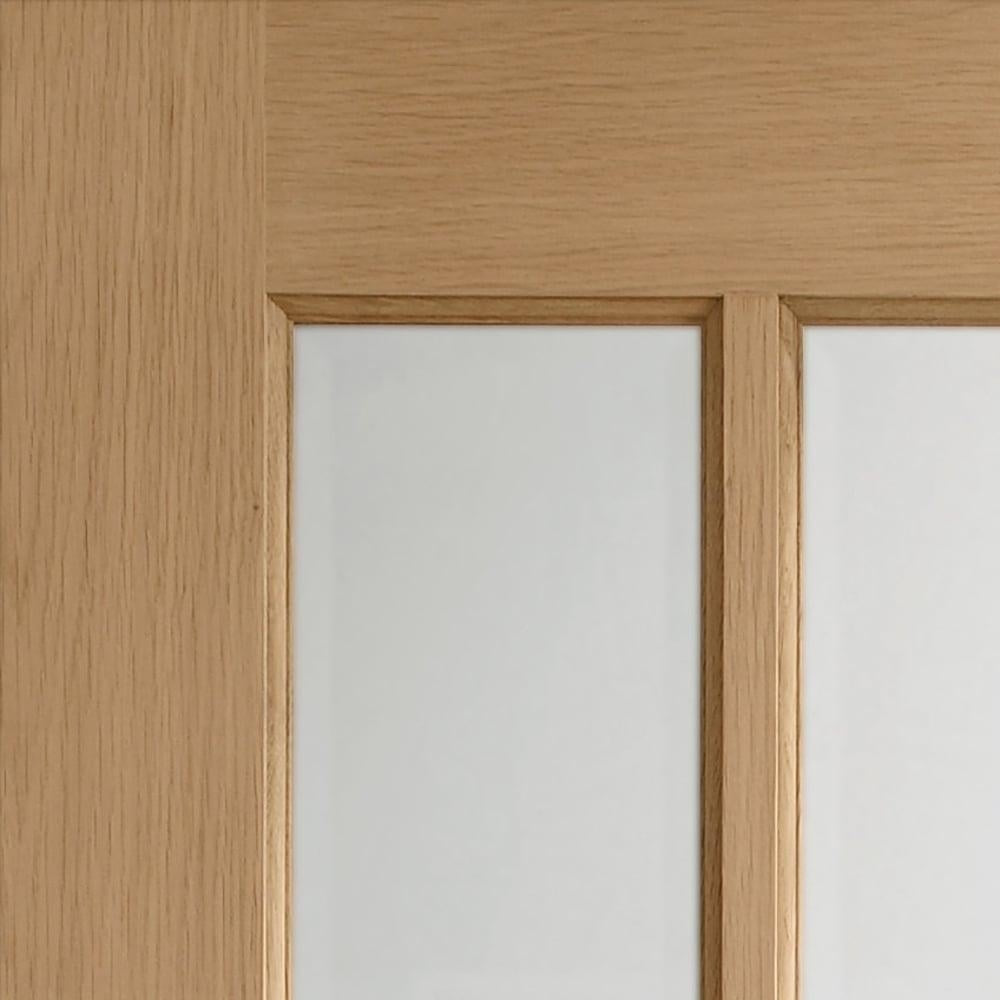 Image for XL Joinery SA77 Internal Oak Door with Clear Bevelled Glass