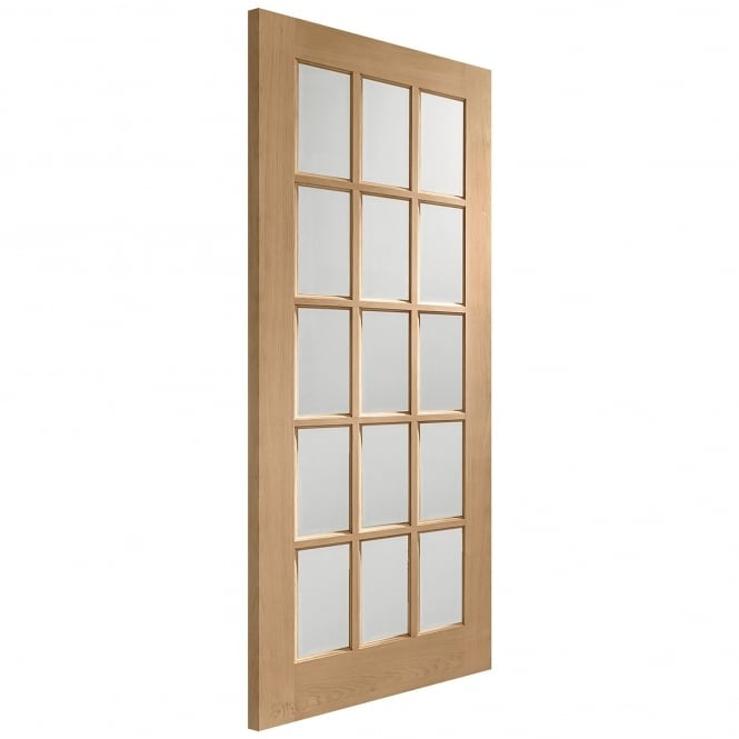 Image for XL Joinery SA77 Internal Oak Door with Clear Bevelled Glass