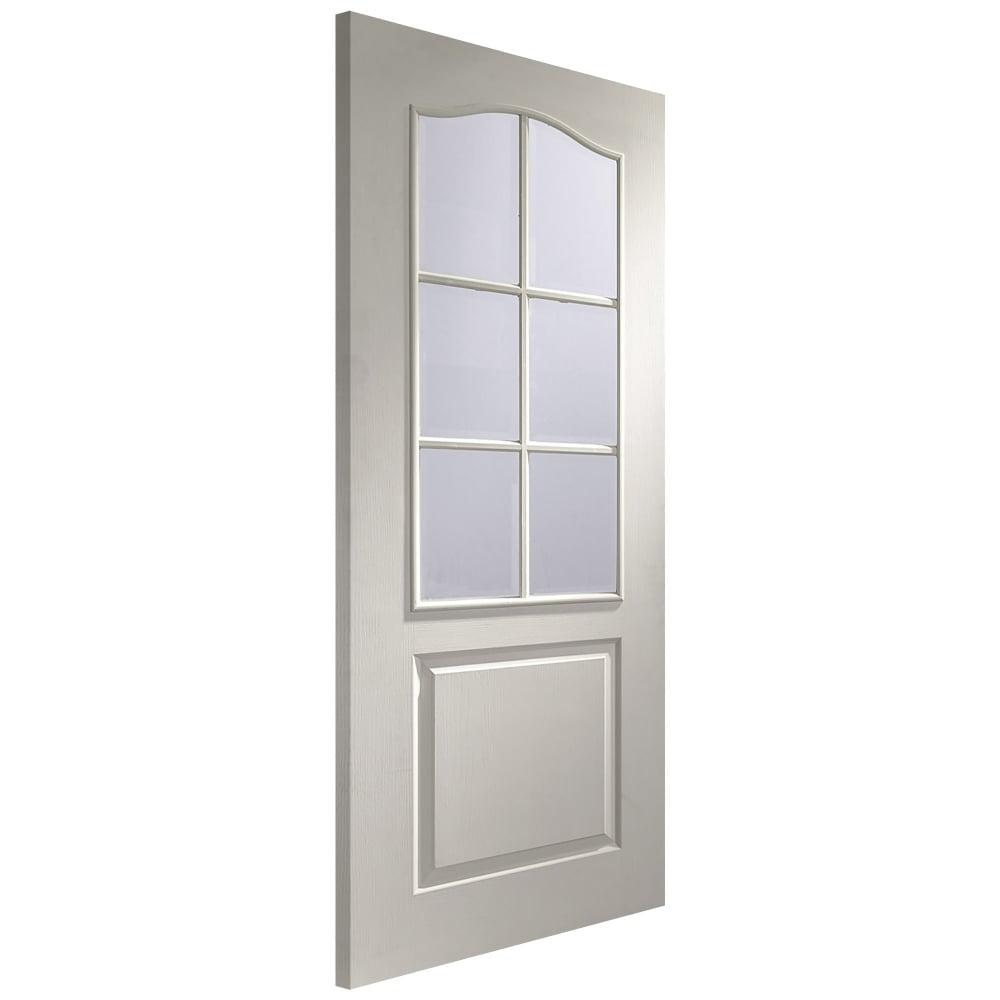 Image for XL Joinery Classique 6 Light Internal White Moulded Door with Clear Bevelled Glass