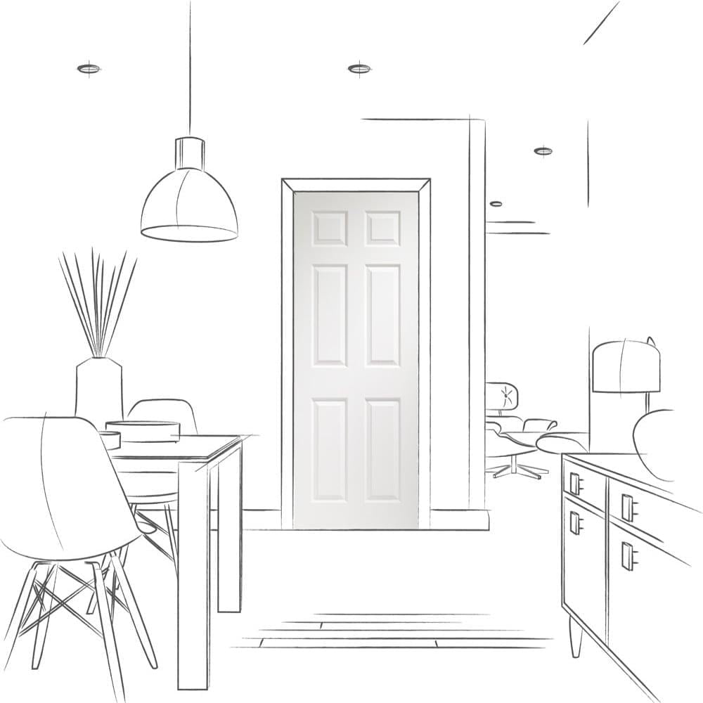 Image Of XL Joinery Colonist 6 Panel Internal White Moulded Door