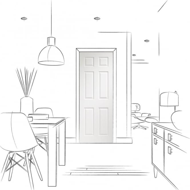 Image Of XL Joinery Colonist 6 Panel Internal Pre-Finished White Moulded Door