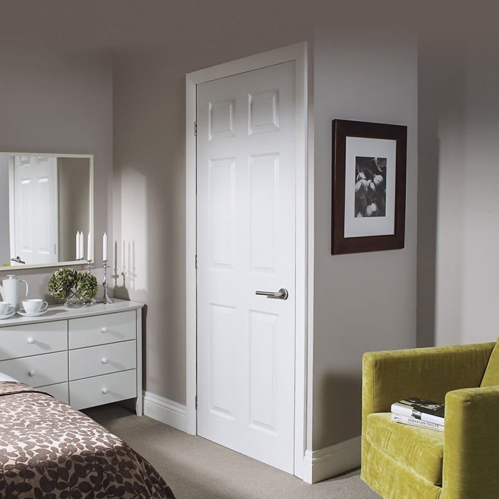 Image Of XL Joinery Colonist 6 Panel Internal Pre-Finished White Moulded Door