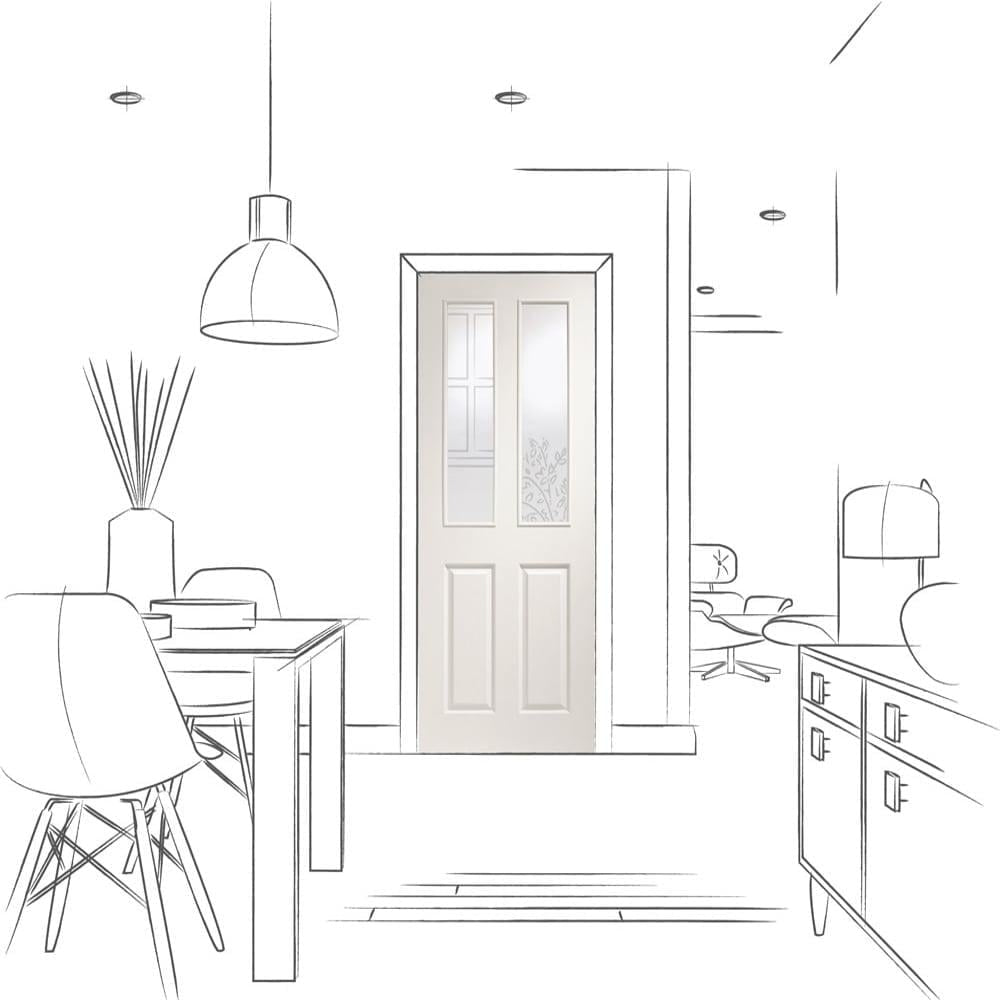 Image for XL Joinery Victorian Internal White Moulded Door with Clear Glass