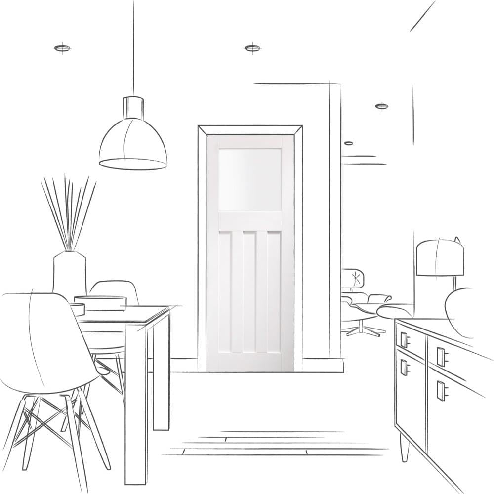 Image for XL Joinery DX Internal White Primed Door with Obscure Glass