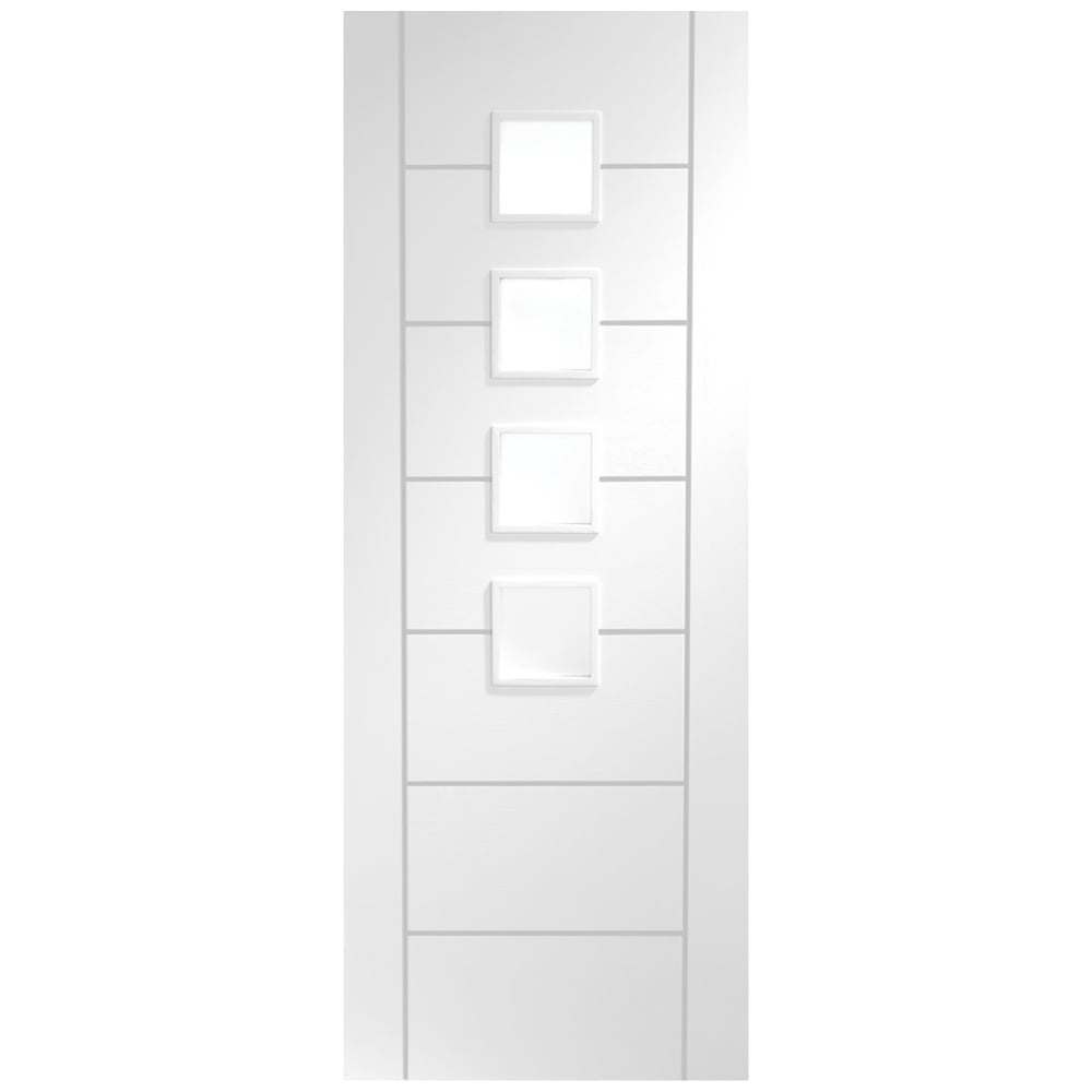 Image for XL Joinery Palermo Internal White Primed Door with Obscure Glass