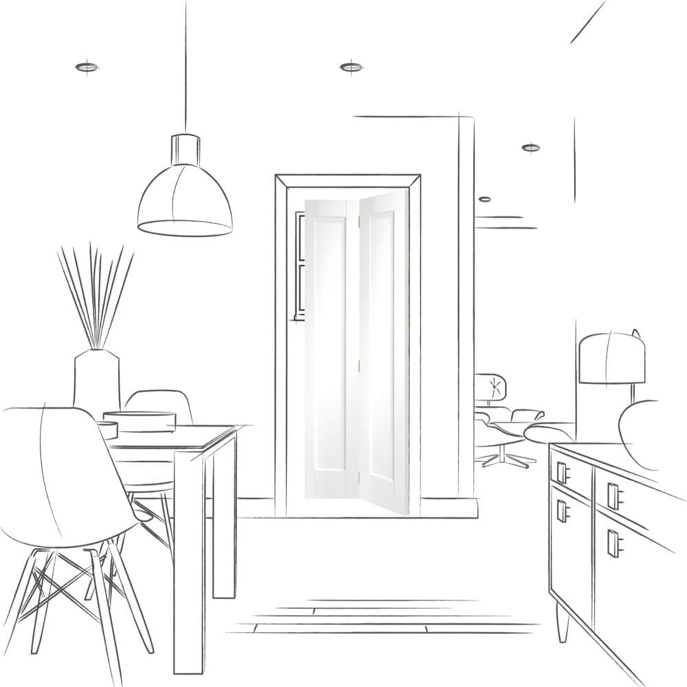 Image for XL Joinery Pattern 10 Bi-Fold Internal White Primed Door