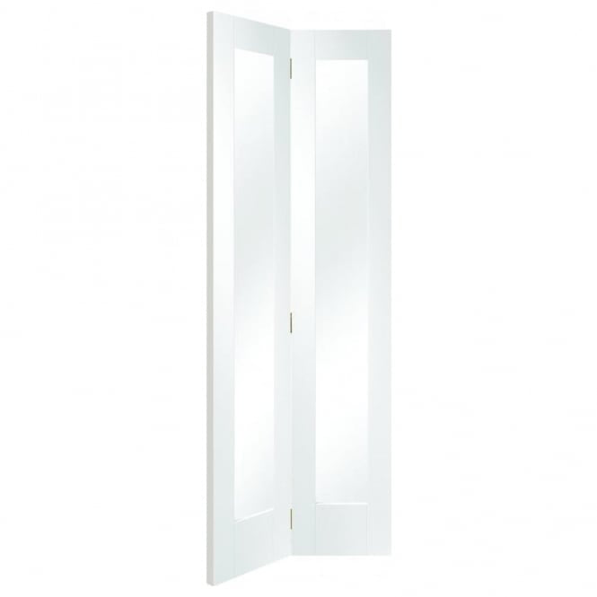 Image for XL Joinery Pattern 10 Bi-Fold Internal White Primed Door with Clear Glass