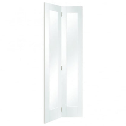 Image for XL Joinery Pattern 10 Bi-Fold Internal White Primed Door with Clear Glass