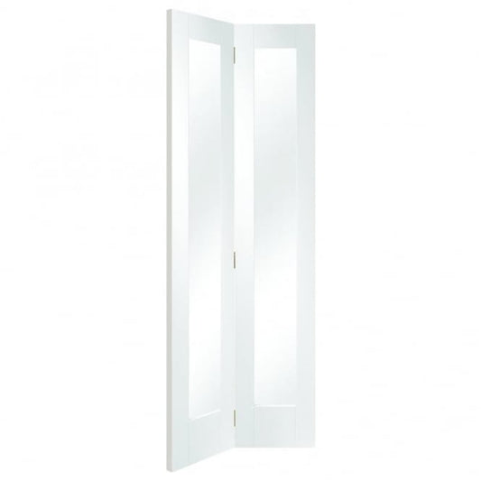 Image for XL Joinery Pattern 10 Bi-Fold Internal White Primed Door with Clear Glass