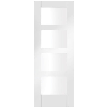 Image for XL Joinery Shaker 4 Light Internal White Primed Door with Clear Glass