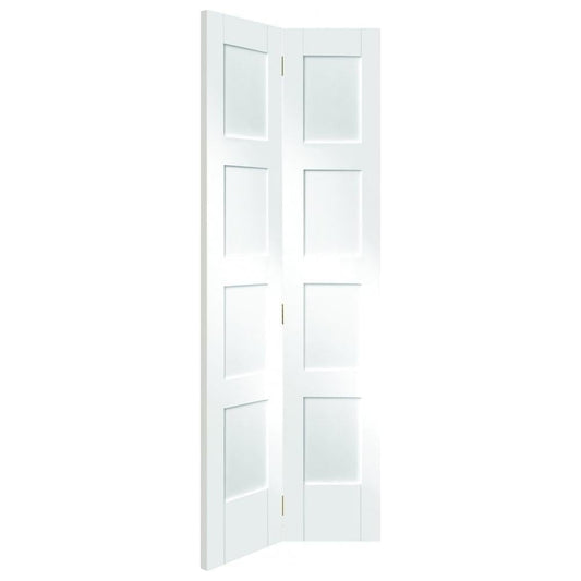 Image for XL Joinery Shaker 4 Panel Bi-Fold Internal White Primed Door