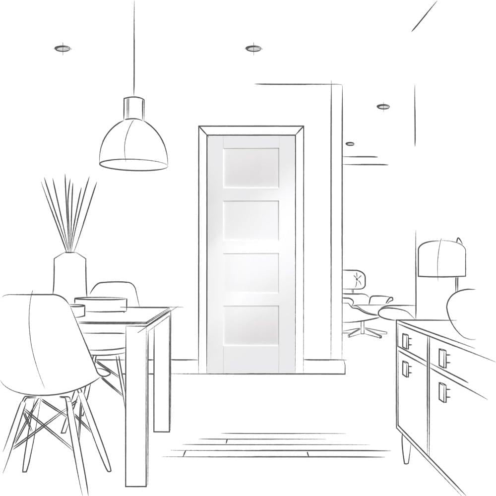 Image for XL Joinery Shaker 4 Panel Internal White Primed Door