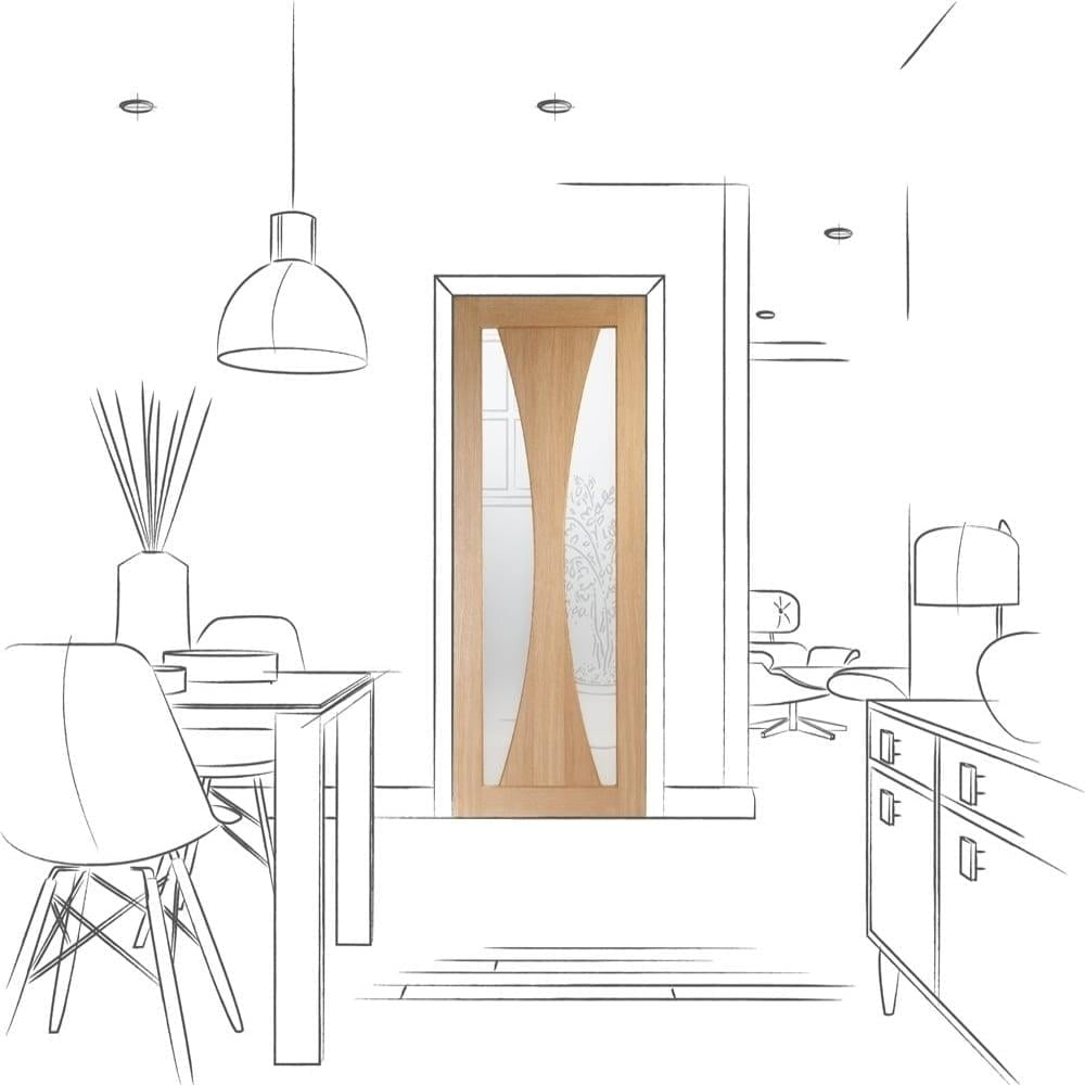 Image for XL Joinery Verona Internal Oak Fire Door with Clear Glass