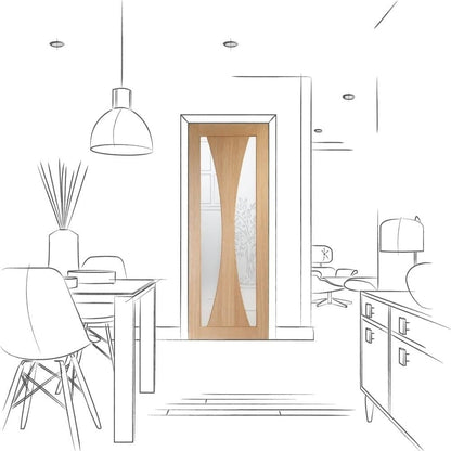 Image for XL Joinery Verona Internal Oak Fire Door with Clear Glass