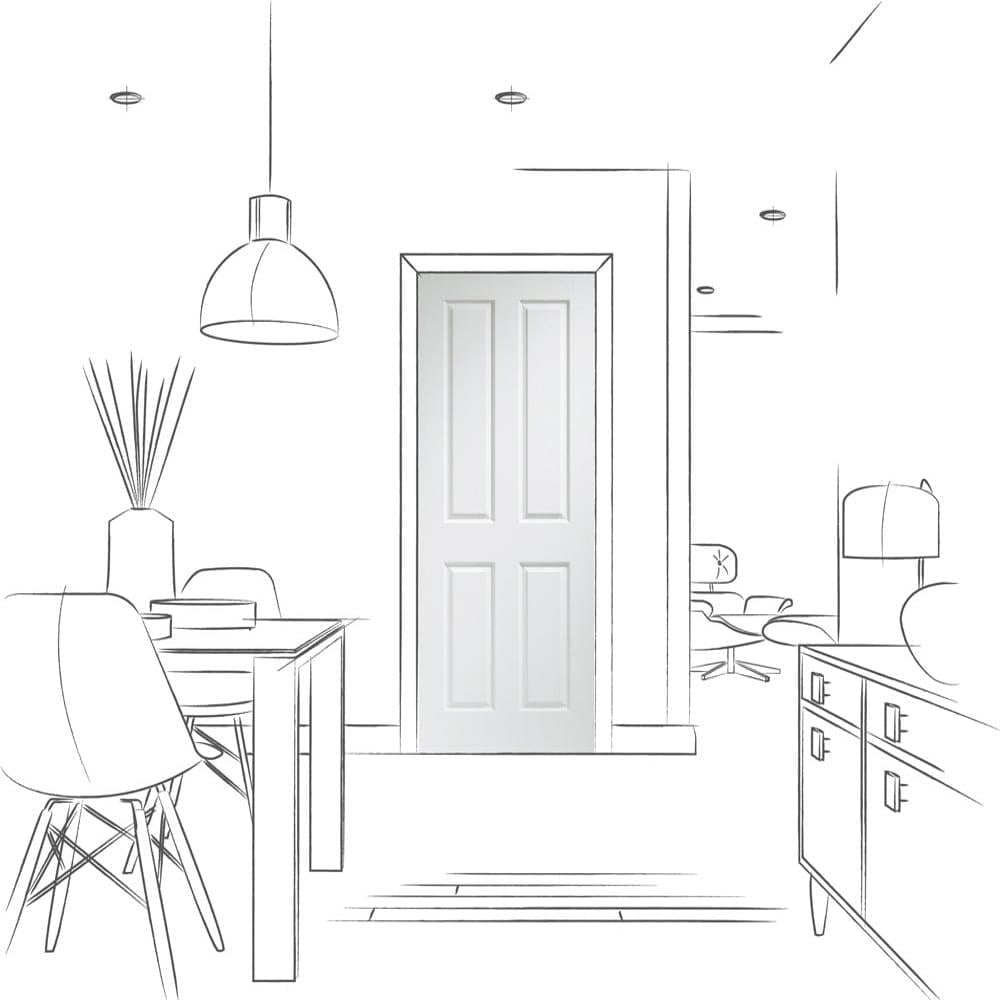 Image Of XL Joinery Victorian 4 Panel Internal Pre-Finished White Moulded Door