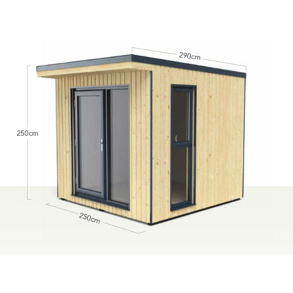 Forest Garden Xtend Premium 2.54 x 2.9m Insulated Garden Office with 1/2 Window