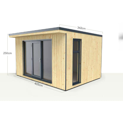 Forest Garden Xtend 4 x 3.42m Insulated Garden Office with 1/4 Window